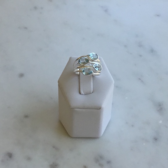 Sterling Natural Blue Topaz Ring - Picture 10 of 15